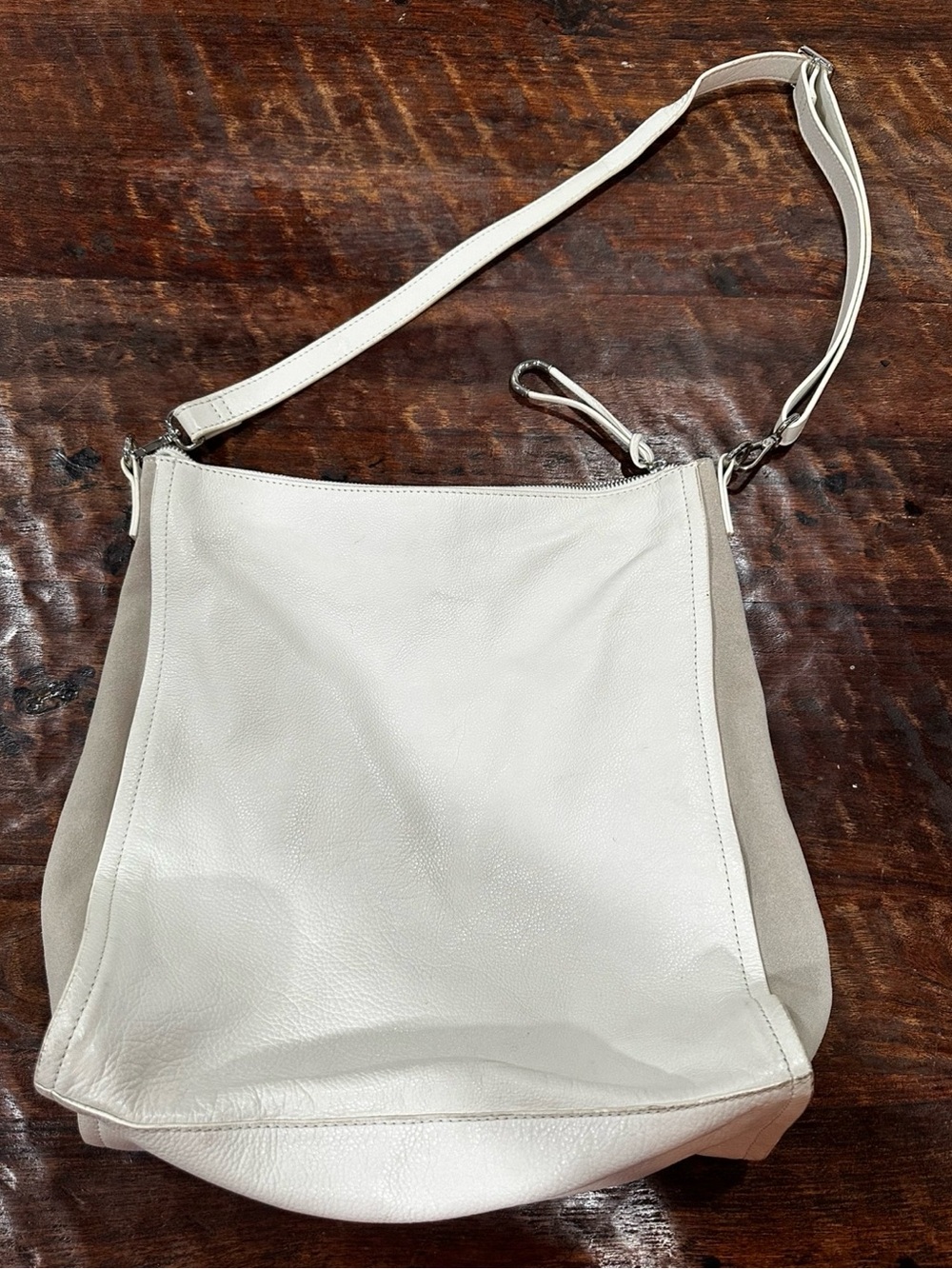 Zara woman cream taupe pebble leather sued large purse,‎ Crosby boho
